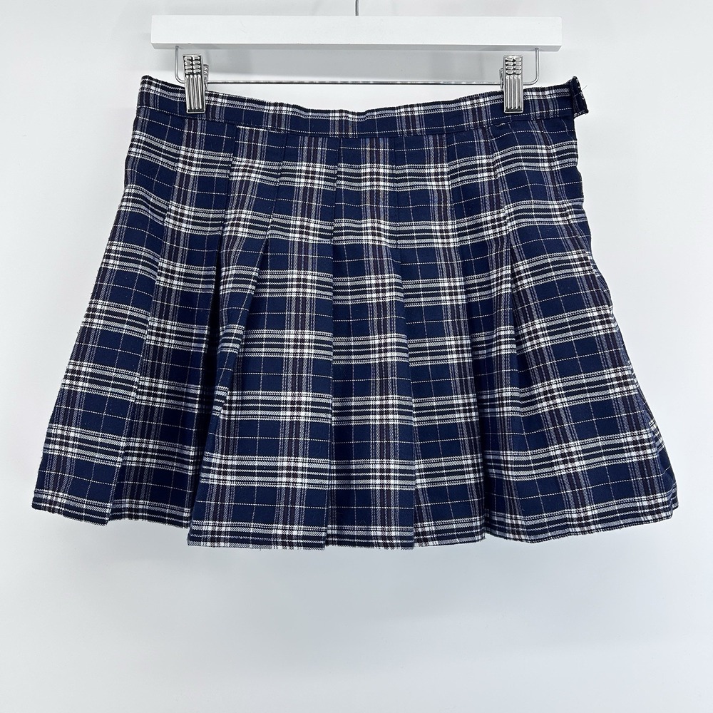Y2K Plaid Pleated Dark Academia Mini Skort 28 Coquette Schoolgirl Preppy Kawaii